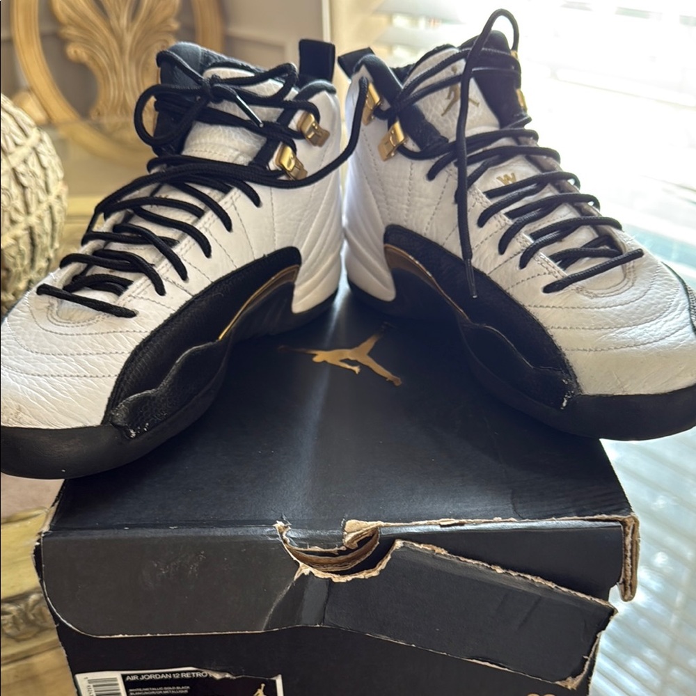 Jordan Retro 12 Black White Sneakers - Picture 3 of 10